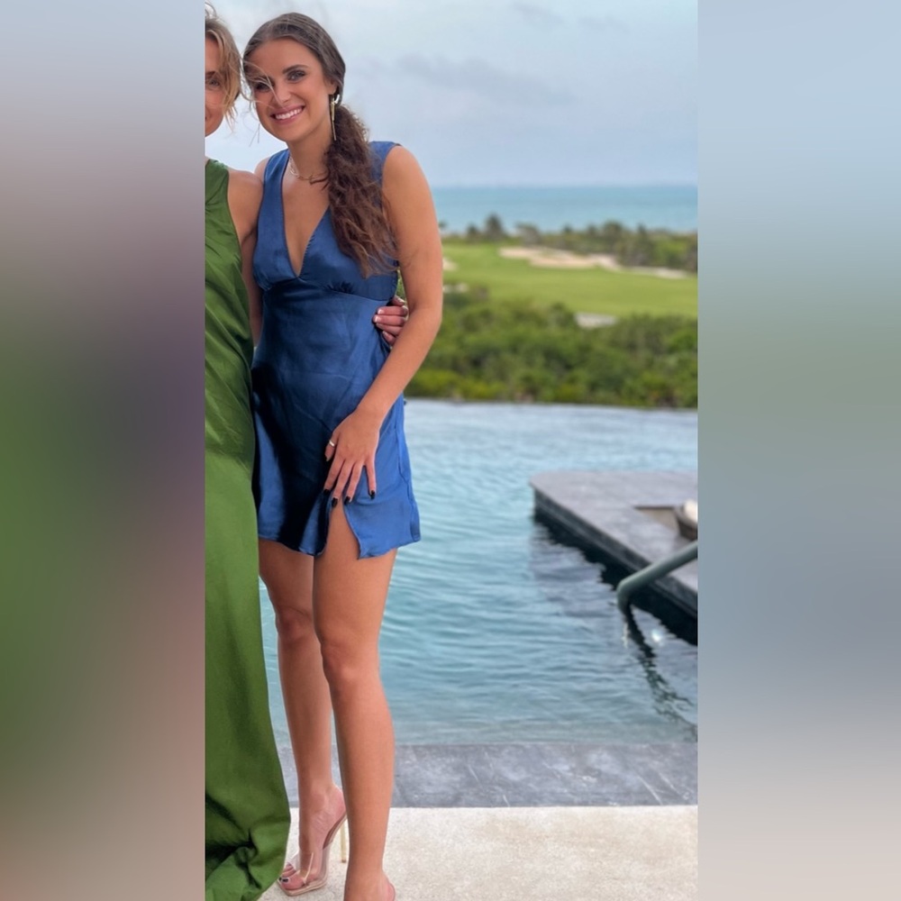 Cotton Candy LA Blue Satin Dress